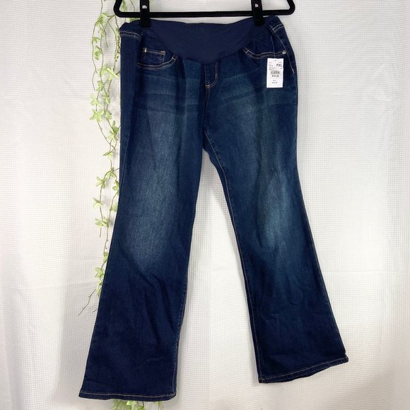 Motherhood Maternity Indigo Blue Boot Cut Petite Extra Large - Picture 3 of 12